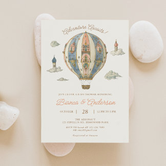  Hete Luchtballon Baby shower Invitation 2 Kaart