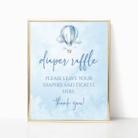 Hete Luchtballon Baby shower Luier Raffle Sign