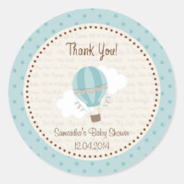 Hete Luchtballon Baby shower Sticker Blauw
