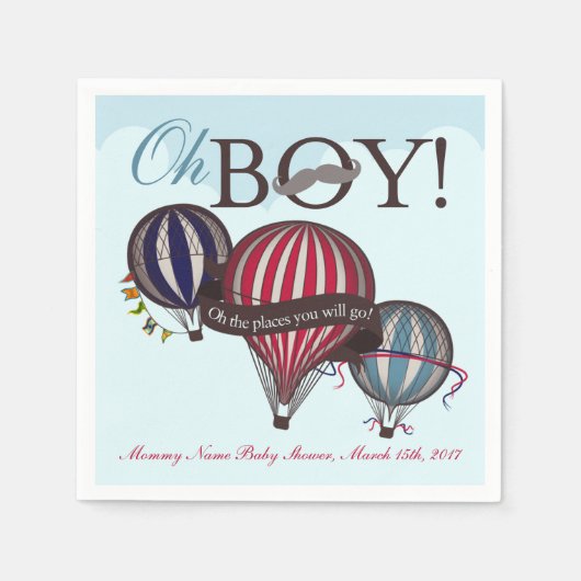 Hete luchtballon baby showers servetten (Voorkant)