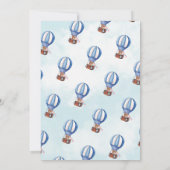 Hete Luchtballon Boho Blue Baby shower Kaart (Achterkant)