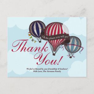 Hete luchtballon dank u kaart
