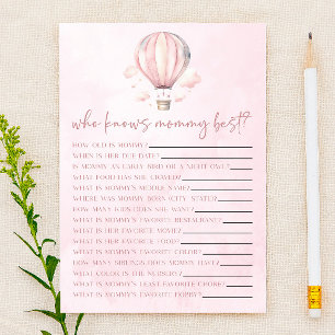 Hete luchtballon die mama Baby shower spel kent