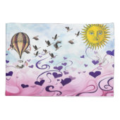 Hete luchtballon drijft over het Zee van liefde Kussensloop (Achterkant)