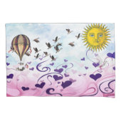 Hete luchtballon drijft over het Zee van liefde Kussensloop (Voorkant)