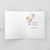 Hete luchtballon en tulpen voor het denken aan u kaart (Binnen)