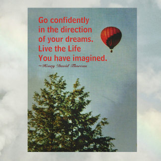 Hete luchtballon ga vol vertrouwen Thoreau citaat Briefkaart