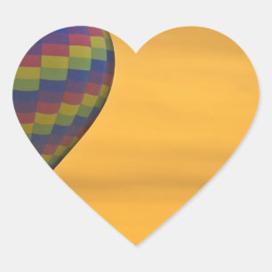 Hete Luchtballon Gouden Vlucht Hart Sticker
