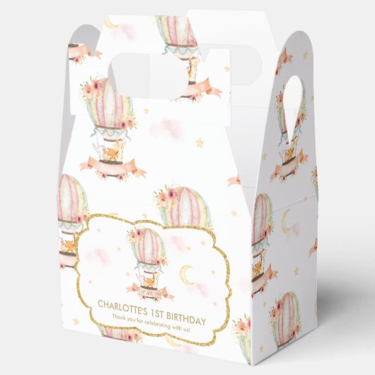 Hete Luchtballon Leuke Dieren Verjaardag Dank u Bedankdoosjes (Geopend)