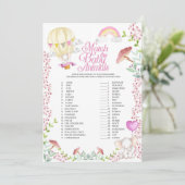 Hete luchtballon match met het spel van de baby di kaart (Staand voorkant)