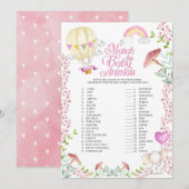 Hete luchtballon match met het spel van de baby di kaart (Voorkant / Achterkant)