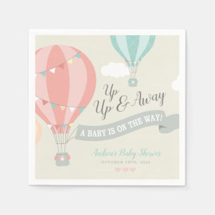 Hete Luchtballon omhoog & weg Baby shower Servet