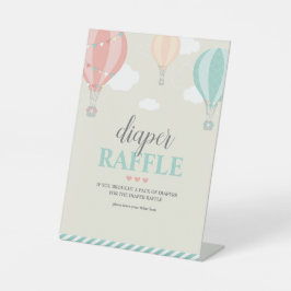 Hete Luchtballon omhoog & weg Luier Raffle Spel te Reclamebord Met Voetstuk