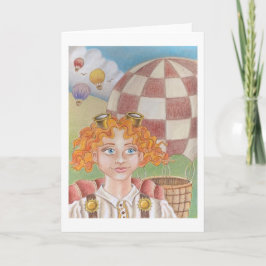 Hete Luchtballon Piloot wenskaart Kaart