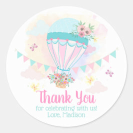 Hete Luchtballon Ronde Favor Sticker