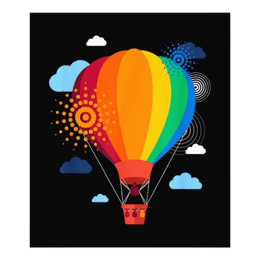 Hete Luchtballon T-shirt Hete Luchtballon Rides Fe Foto Afdruk (Voorkant)