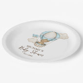 Hete Luchtballon Teddy Bear Cloud Bird Baby shower Papieren Bordje (Gekanteld)