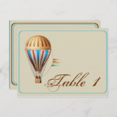 Hete Luchtballon Trouwtafelnummer Briefkaart (Voorkant / Achterkant)