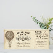Hete luchtballon  typografie Save the Date (Staand voorkant)