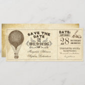 Hete luchtballon  typografie Save the Date (Voorkant / Achterkant)