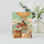 Hete Luchtballon Valentijn Briefkaart (Staand voorkant)