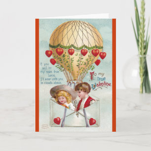 Hete Luchtballon Valentijn Feestdagen Kaart