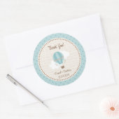 Hete Luchtballon Verjaardag Sticker Blauw (Envelop)