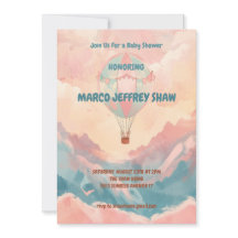 Hete Luchtballon Waterverf Baby shower
