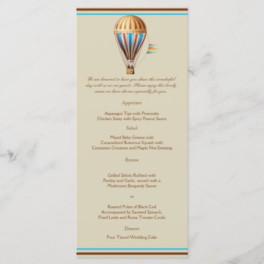 Hete Luchtballon Wedding Menu (Voorkant)
