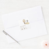 Hete Luchtballon Witte Baby showers Envelop Afdich Vierkante Sticker (Envelop)