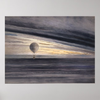 Hete Luchtballon Zénith bij zonsopgang of zonsonde Poster