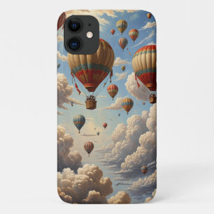 Hete luchtballonnen Blue Sky Clouds Sunset iPhone 11 Hoesje
