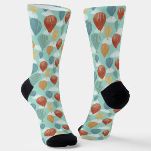 Hete Luchtballonnen en Witte Wolken Patterned Sokken