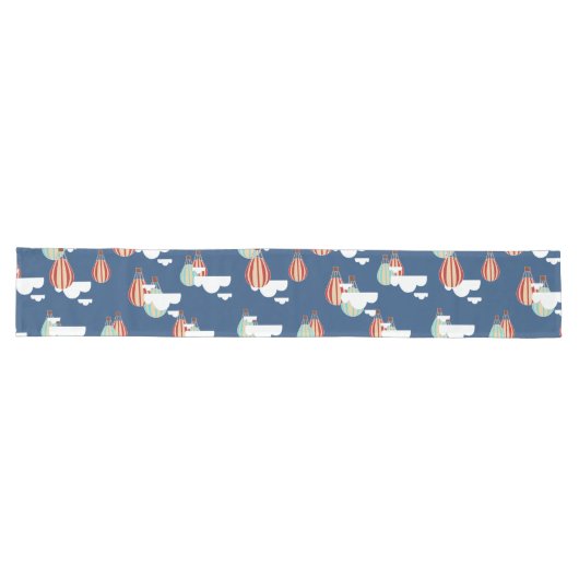 Hete luchtballonnen en wolken avontuur lange tafelloper (Horizontaal)