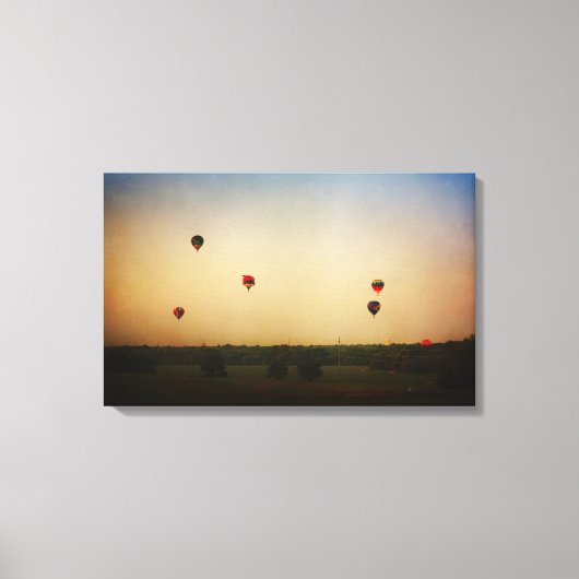 Hete Luchtballonnen in het Morning 3 paneelcanvas Canvas Afdruk (Voorkant)
