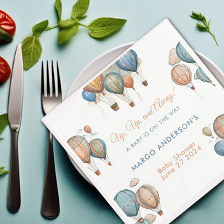 Hete Luchtballonnen Pastel Boy Reizen Baby shower Servet