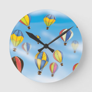 hete luchtballonnen ronde klok