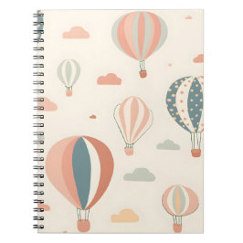 Hete Luchtballonnen Schattigee Clauds Patronen Notitieboek