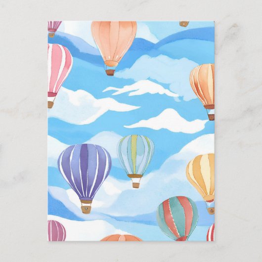 Hete Luchtballonnen Waterverf Schilderen Briefkaart (Voorkant)