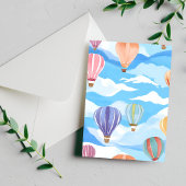 Hete Luchtballonnen Waterverf Schilderen Briefkaart