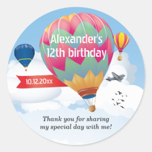 Hete Luchtballonpartij Ronde Sticker