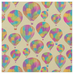 Hete Luchtballons in Regenboogkleuren Patterned Stof