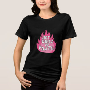 Hete meisjes doen Pilates Sticker Tri-Blend Shirt