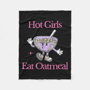 Hete Meisjes Eten Havermout Funny Design Fleece Deken