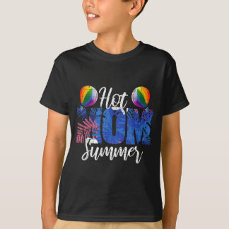Hete moeder zomer bloemige hete luchtballon mama l t-shirt