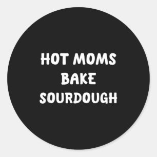 Hete moeders bakken zuurdesembrood bakken voor bak ronde sticker