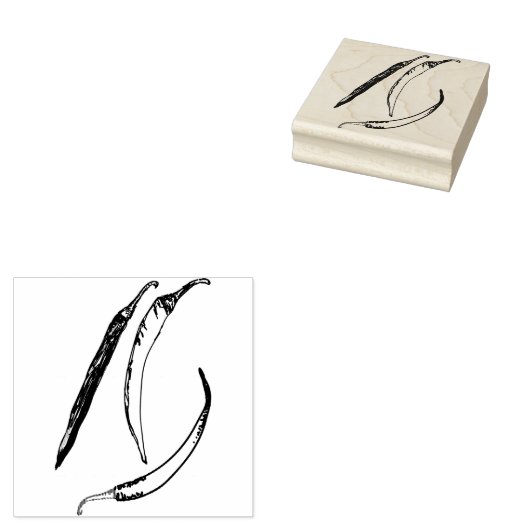 Hete paprika's 	rubberstempel (Gestempeld)