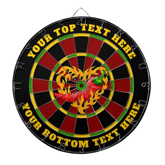 Hete peper met hartvlam dartbord (Voorkant)