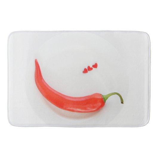 Hete peper Witte rood Badmat (Voorkant)