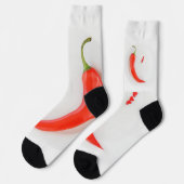 Hete peper Witte rood Sokken (Links)